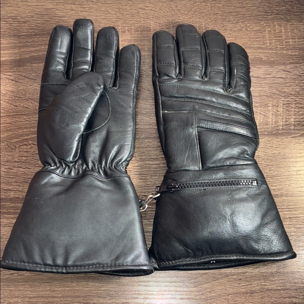 EUC Vintage Black Leather Men's Winter Gloves Medium Insulated